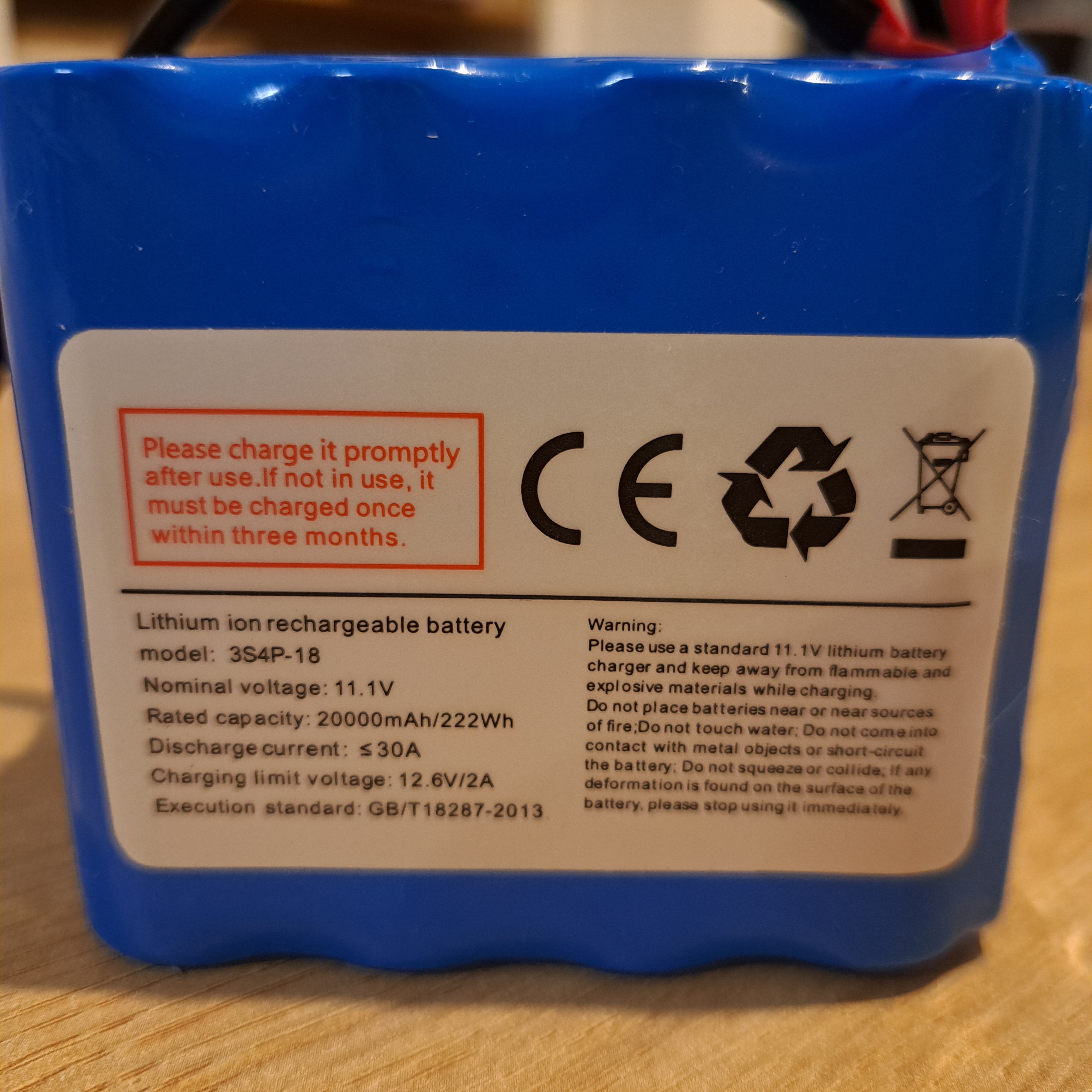 Replacement Battery for Bait Boat V030 – 12.6V / 20000 mAh