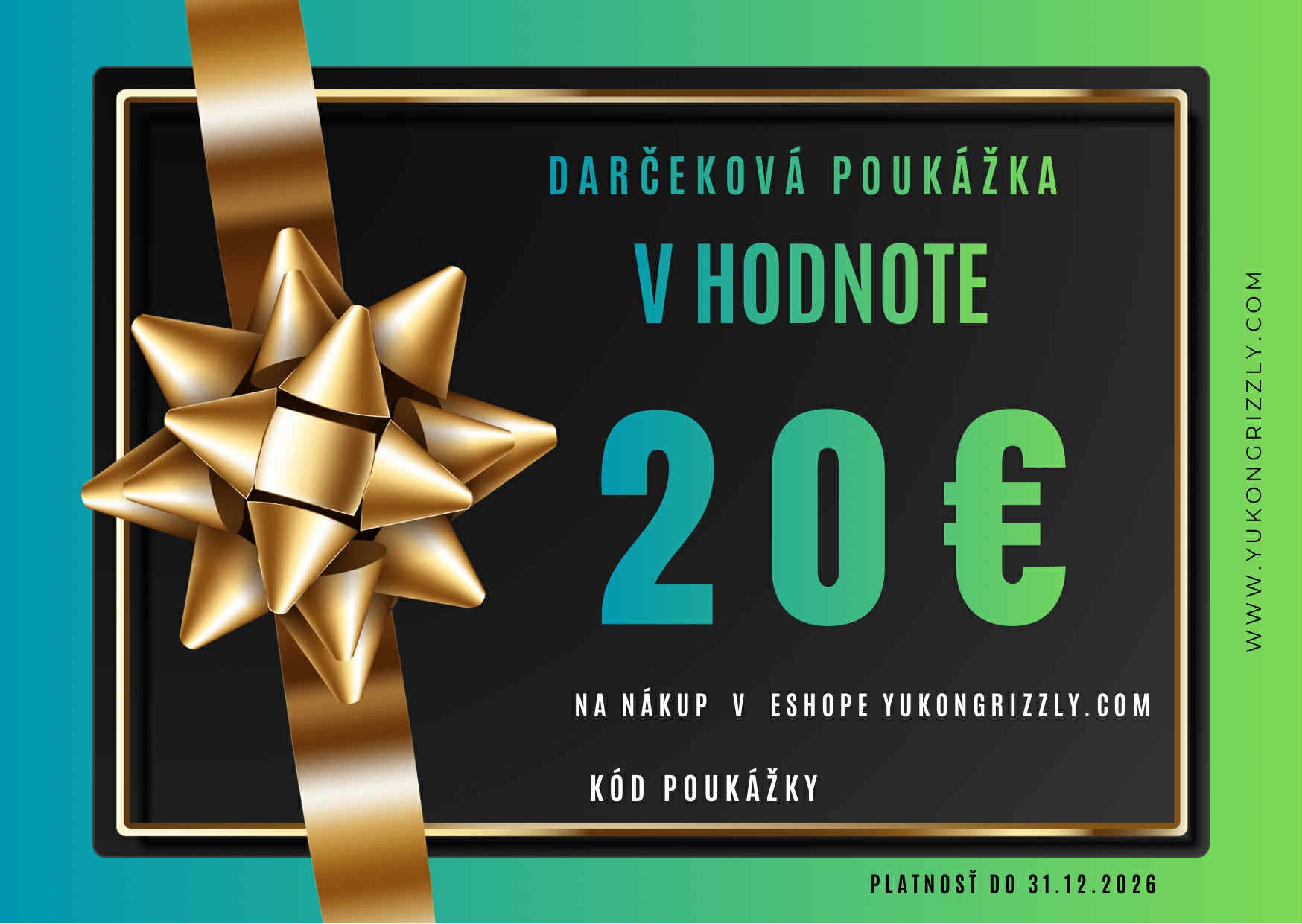 20€ tlačená darčeková poukážka na nákup tovaru v našom eshope