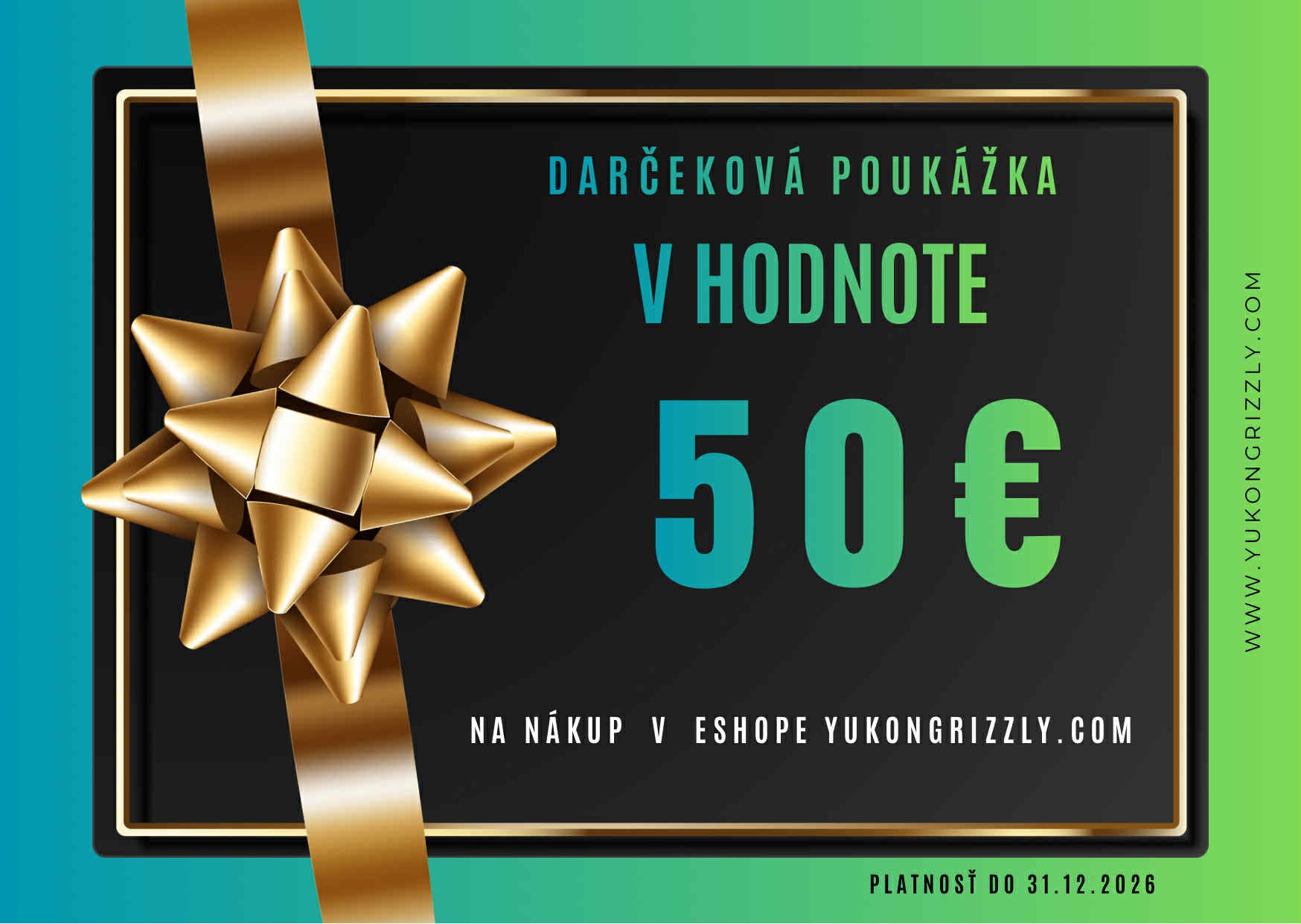 50€ tlačená darčeková poukážka na nákup tovaru v našom eshope