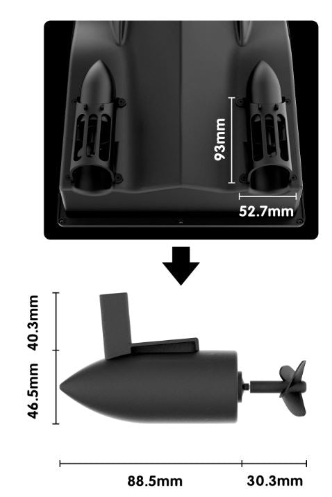 Motorčeky pohonu pre loďku V020 / V801 / Grizlly Icebreaker / Grizzly Icebreaker