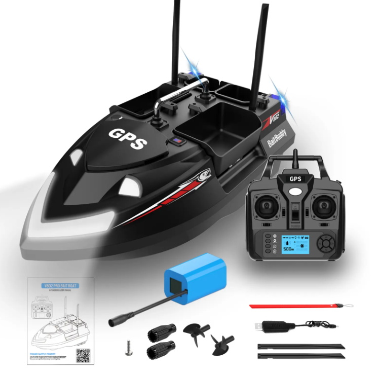 GPS zavážacia loďka V802  - s GPS / bez GPS - čierna